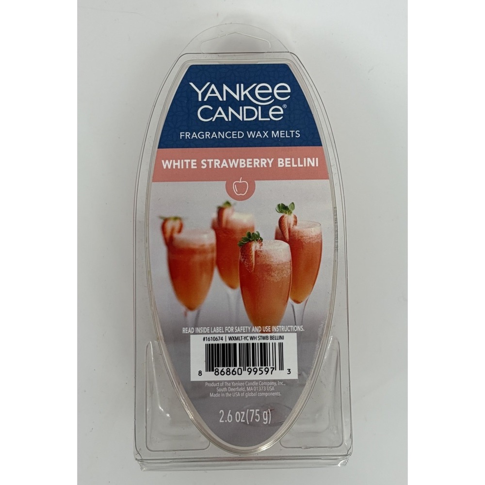 Yankee Candle Scented Fragranced Wax Melts White Strawberry Bellini